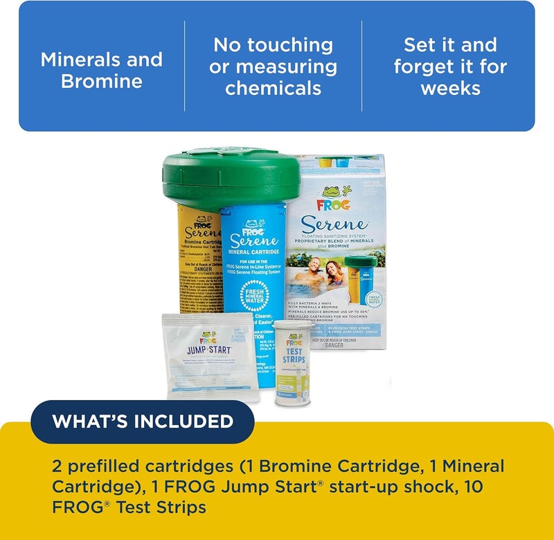 Frog Serene Floating System for Hot Tubs - Quick & Easy Prefilled Hot Tub Sanitizer - Hot Tub Maintenance System with Sanitizing Minerals & Bromine - Image 3